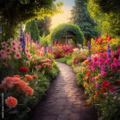 Wallpaper Mural Beautiful natural flower garden image Generative AI Torontodigital.ca