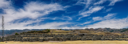 Saksaywaman, the ruined citadel on the northern outskirts of Cusco, Peru, the lost capital of Incan empire photo
