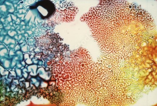 Diapositiva efecto de color azul amarillo y rojo