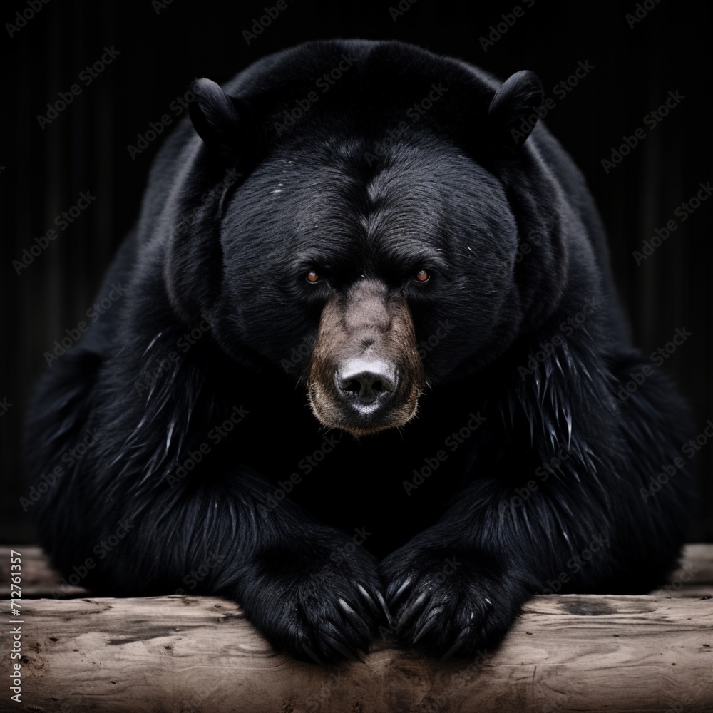 Fototapeta premium Black colored strong bears images Generative AI