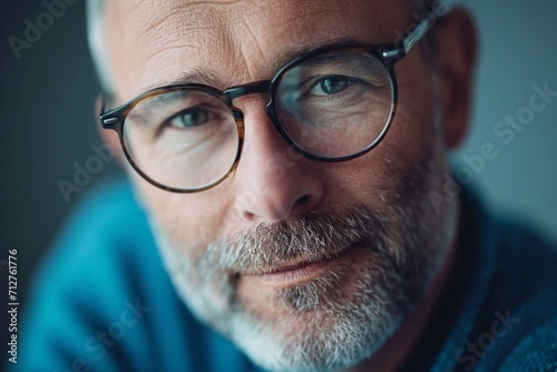 Middle-aged guy with eyeglasses and blue shirt