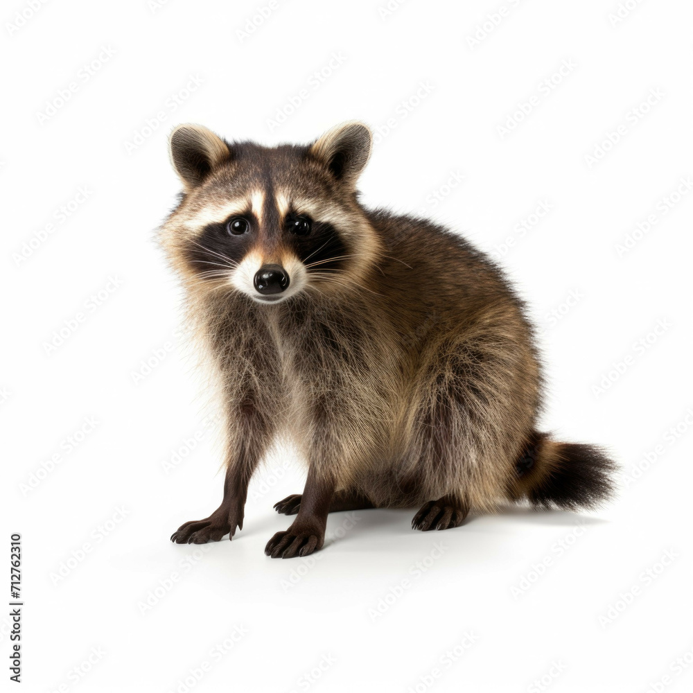 Raccoon isolated on white background