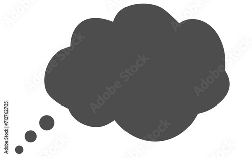 Solid thought cloud icon vector image, solid vector thought bubble