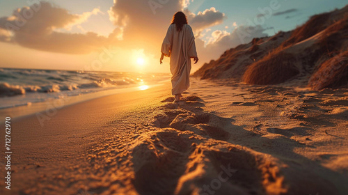 Jesus Christ on the Seashore photo