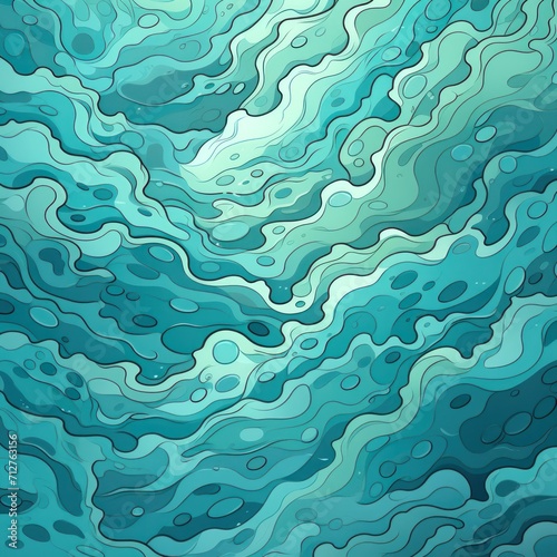 Aqua cartoon illustration of a pattern with one break in the pattern