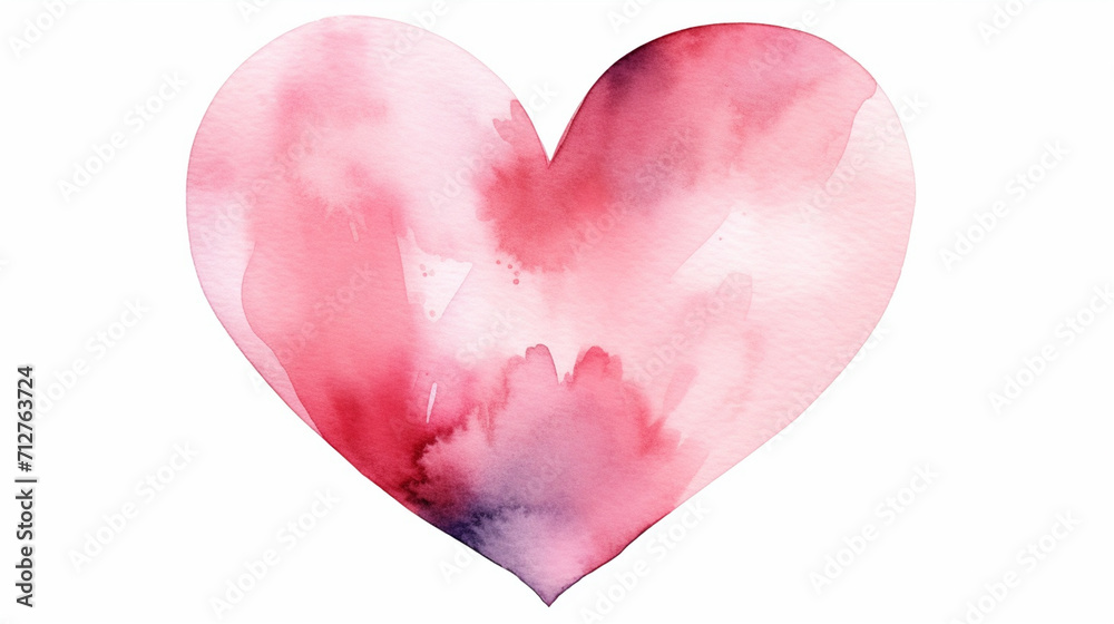 pink heart on white background , Generate AI