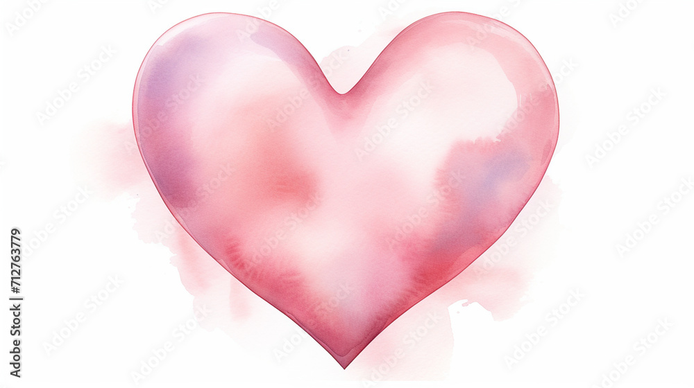 pink heart on white background , Generate AI