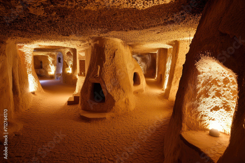 Derinkuyu underground city in Cappadocia, Turkey