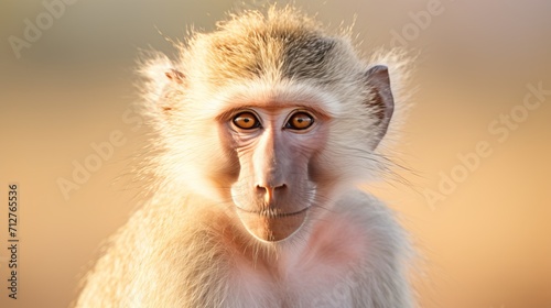 Close up wildlife photography  stunning baboon portrait in natural habitat © Eva