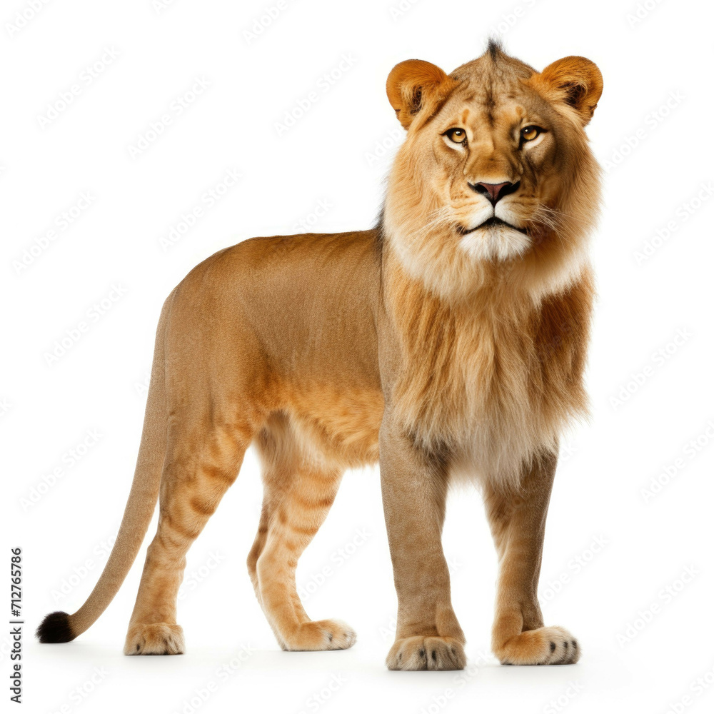 Obraz premium Lion cat isolated on white background