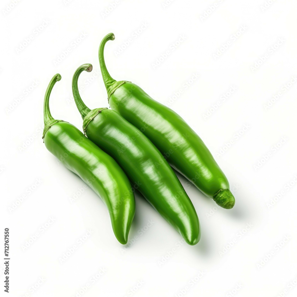 Serrano peppers isolated on white background Serrano peppers isolated on white background