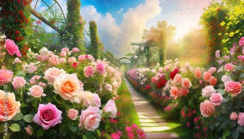 rose flower garden destop wallpaper and background photo