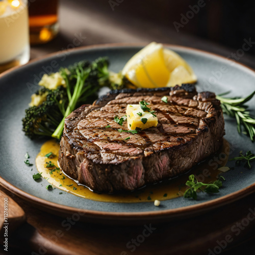 Grilled Ribeye Steak with Garlic Butter