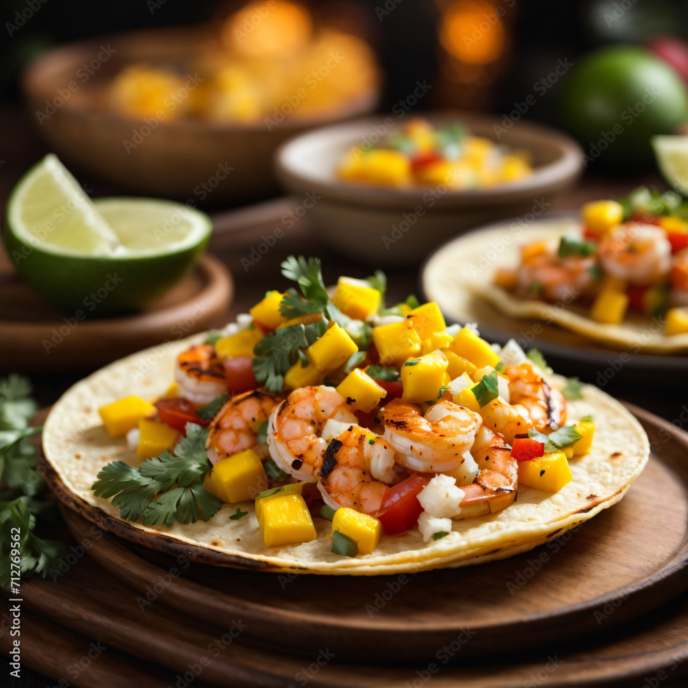 Grilled Shrimp Tacos - Succulent Seafood Delight with Zesty Mango Salsa