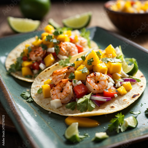 Grilled Shrimp Tacos - Succulent Seafood Delight with Zesty Mango Salsa