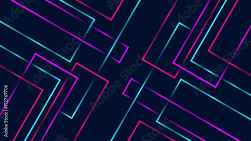 Abstract geometric neon lines background for flyers, posters, covers, wallpapers, and other.