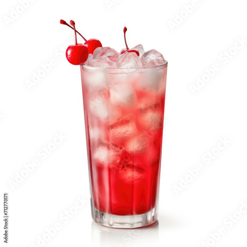 Shirley Temple Cocktail, isolated on white background
