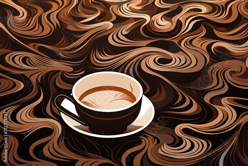 Coffee simple repeating interlocking figure