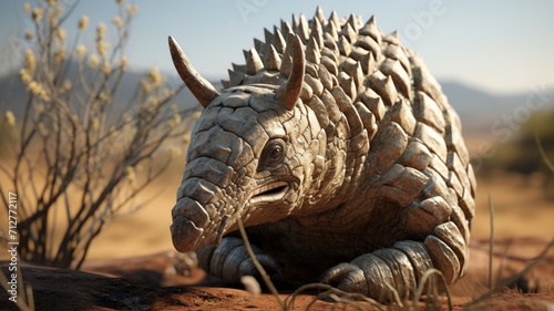 Sunda Pangolin, Rare and Endangered Species with Unique Scaly Armor in Natural Habitat - AI-Generative