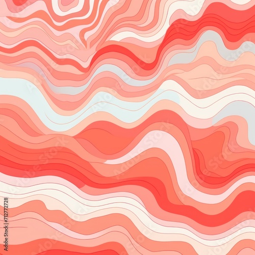 Coral wavy 70s halftone pattern, batik, pastel