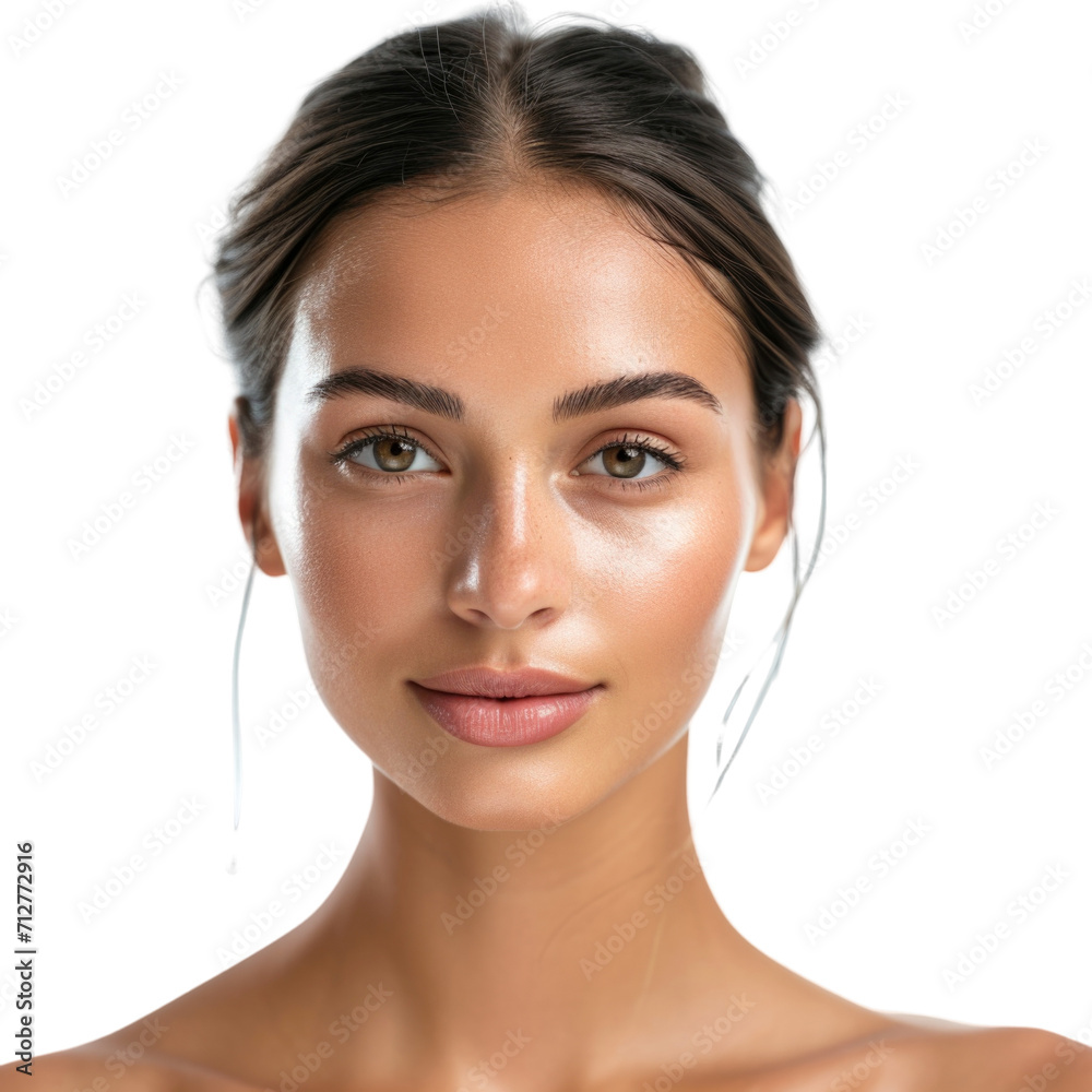 beauty female model in transparent background