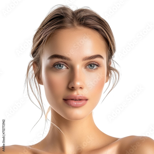 beauty female model in transparent background
