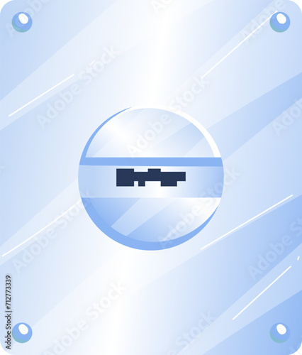 Bright blue razor blade illustration on a shiny background. Graphic design of razor blade in gradient style. Personal care and shaving concept vector illustration.
