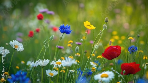 wildflowers in a meadow, offering a diverse and picturesque natural setting generative ai © ThisDesign