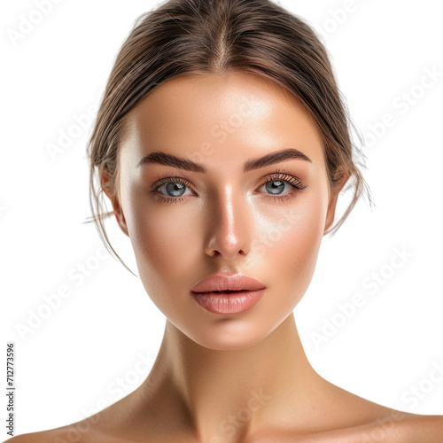 beauty female model in transparent background
