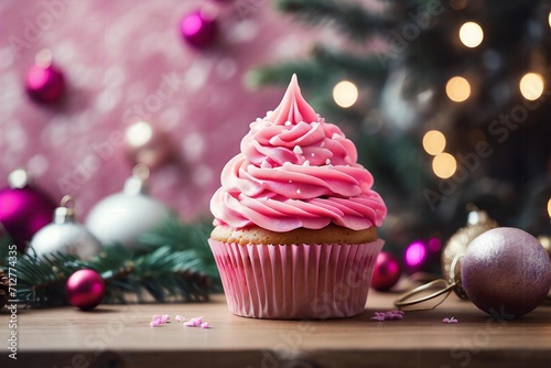 christmas cupcake with christmas tree