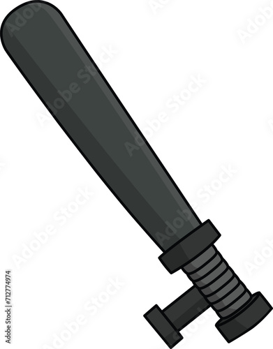Police Baton Cartoon Colored Clipart Illustration