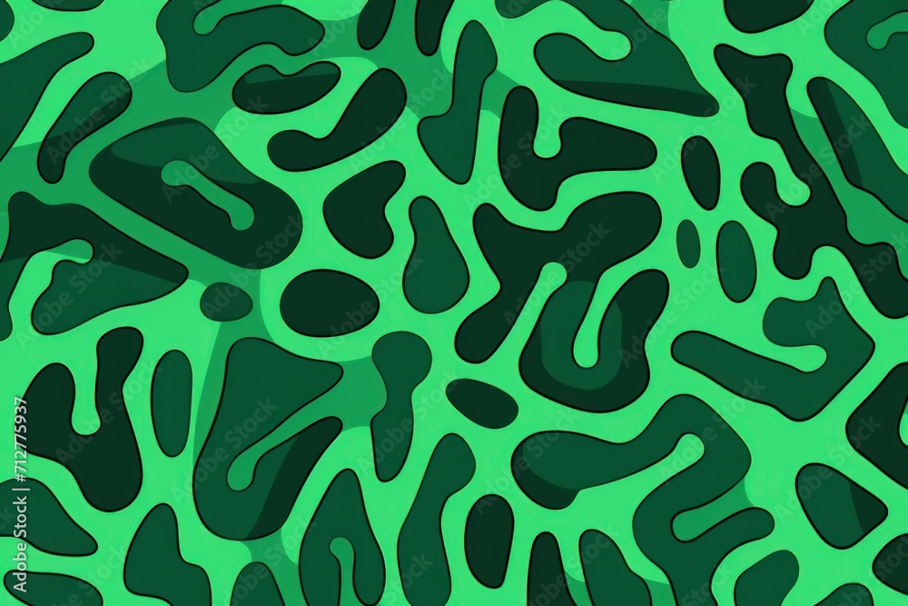 Green cartoon illustration of a pattern with one break in the pattern