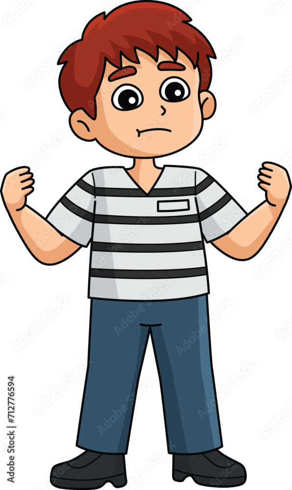 Strong Boy Cartoon Colored Clipart Illustration Strong Boy Cartoon Colored Clipart Illustration