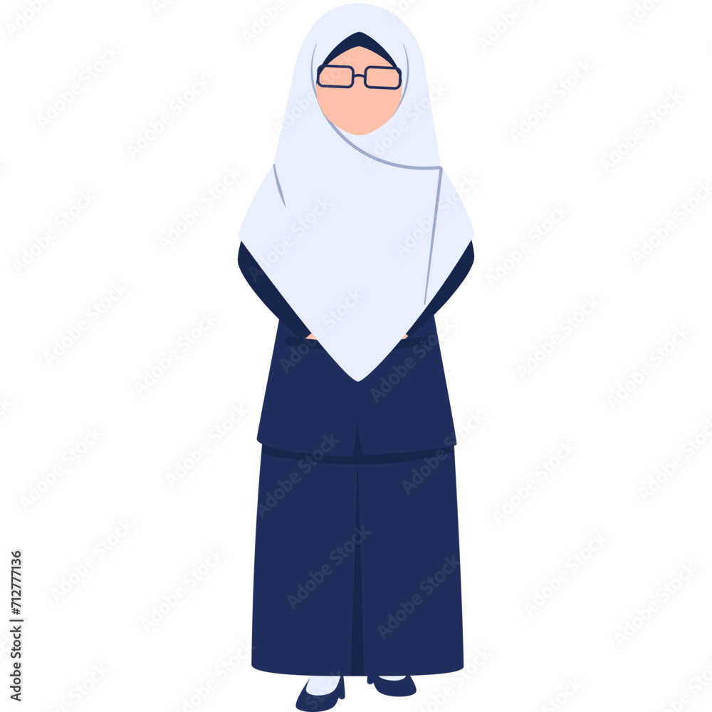 Faceless muslim teacher