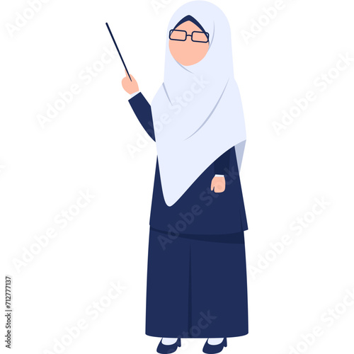 Faceless muslim teacher