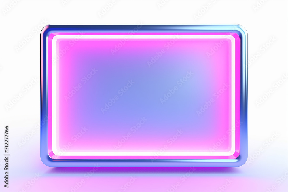 Neon glowing frame with pink and blue lights. Neon glowing frame with pink and blue lights.
