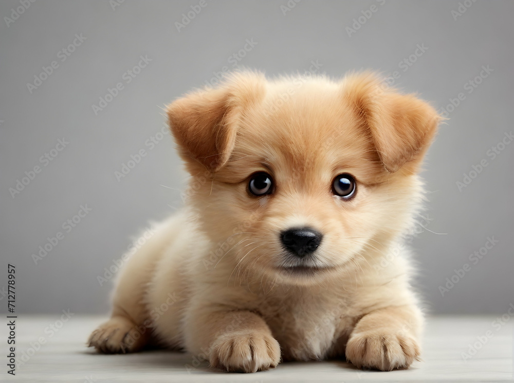 Portrait of funny small puppy