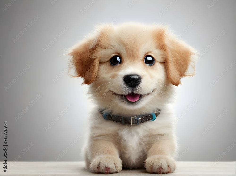 Portrait of funny small puppy