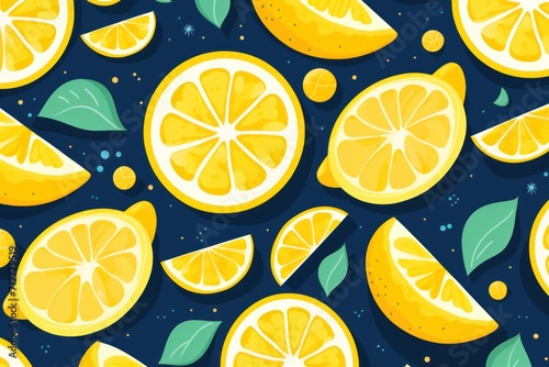 Lemon cartoon illustration of a pattern
