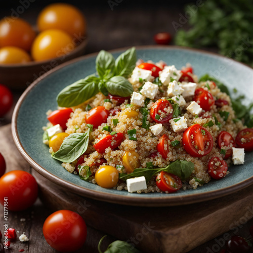 Mediterranean Quinoa Salad - Vibrant Blend of Quinoa, Fresh Veggies, and Cherry Tomatoes