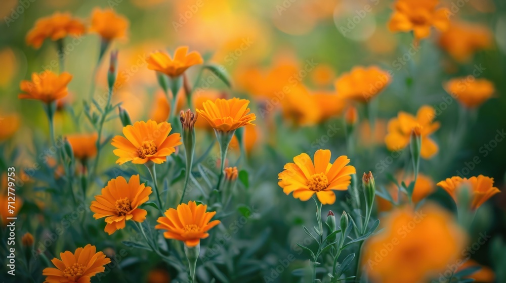 field of marigold flowers, creating a warm and vibrant floral tapestry generative ai field of marigold flowers, creating a warm and vibrant floral tapestry generative ai