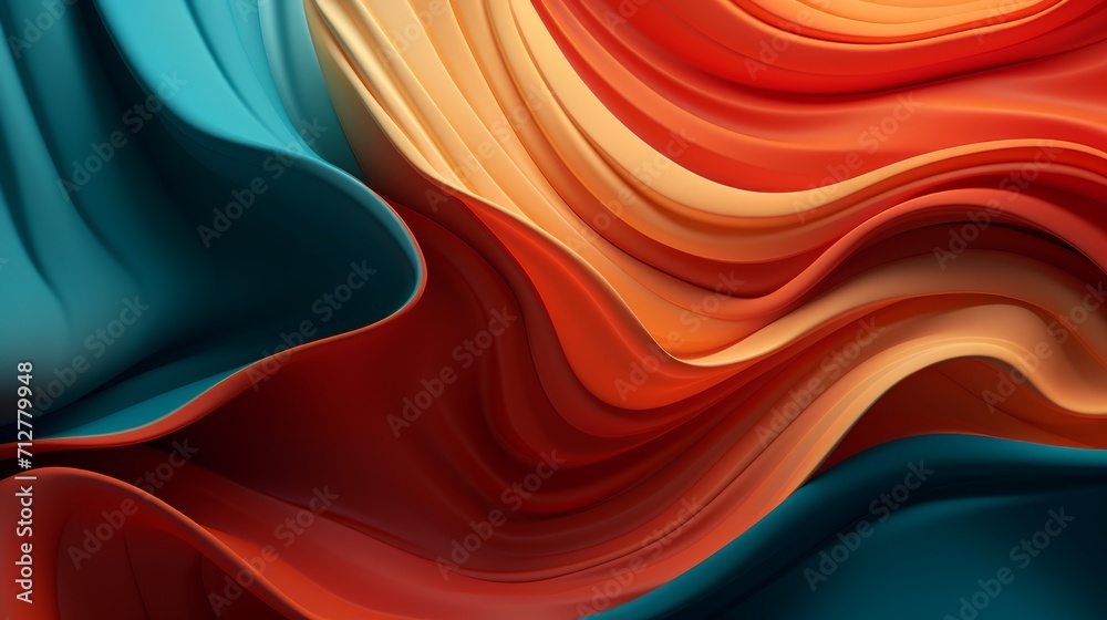 Abstract background with vibrant wavy lines and curves, orange and turquoise colors. Abstract background with vibrant wavy lines and curves, orange and turquoise colors.