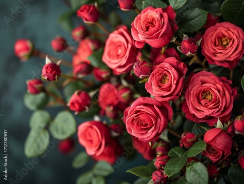 Beautiful vibrant red roses for a Valentine s Day or anniversary backdrop. 