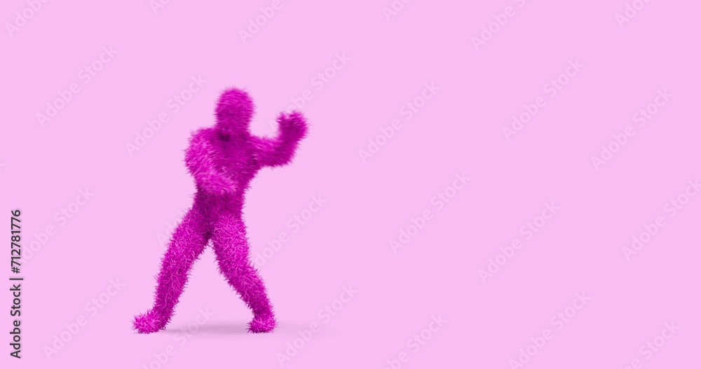 Funny Happy Dancing 3D Character With Fur Costume. Loopable With Luma Channel. Dance And Entertainment Related 3D Abstract Animation. Funny Happy Dancing 3D Character With Fur Costume. Loopable With Luma Channel. Dance And Entertainment Related 3D Abstract Animation.