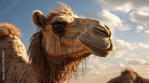 Close-up Portrait of a Camel's Face with Striking Details and Expressive Features - AI-Generative © Being Imaginative