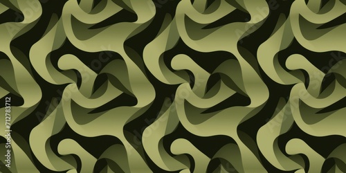 Olive green simple repeating interlocking figure