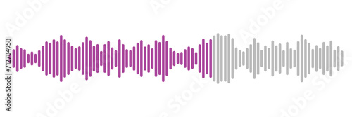 Audio Play Bar Icon. Music symbols with voice messages, radio sounds and wave forms. Sound effects in play form. Flat vector illustration isolated on white background for web, mobile apps and ui.