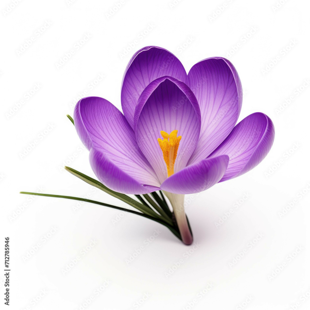 Crocus Flower, isolated on white background Crocus Flower, isolated on white background