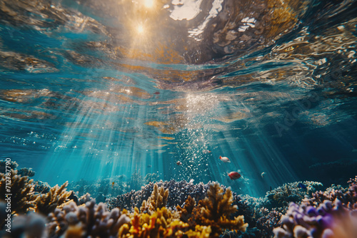 Coral reef with fish and coral