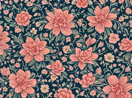 Blooming Beauty: A vibrant burst of colors in this intricate floral pattern brings life and joy to any space. Let nature's beauty brighten up your day with this stunning design.